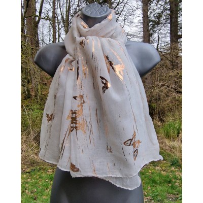 Rose Gold Stripe Butterflies (N)