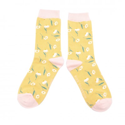 Socks (4-7) - Daisies - SKS323 (Yellow)